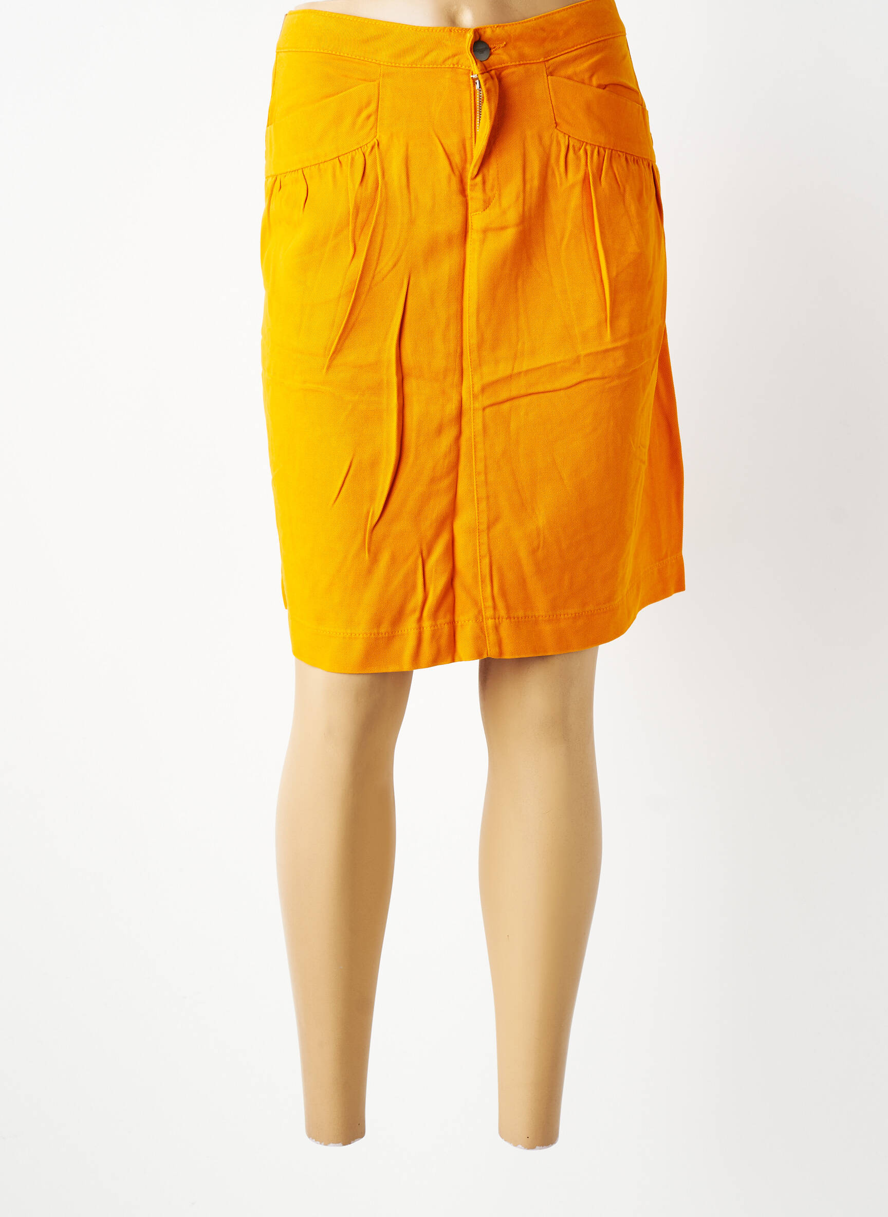 Jupe mi-longue coupe évasée orange COUTURIST femme