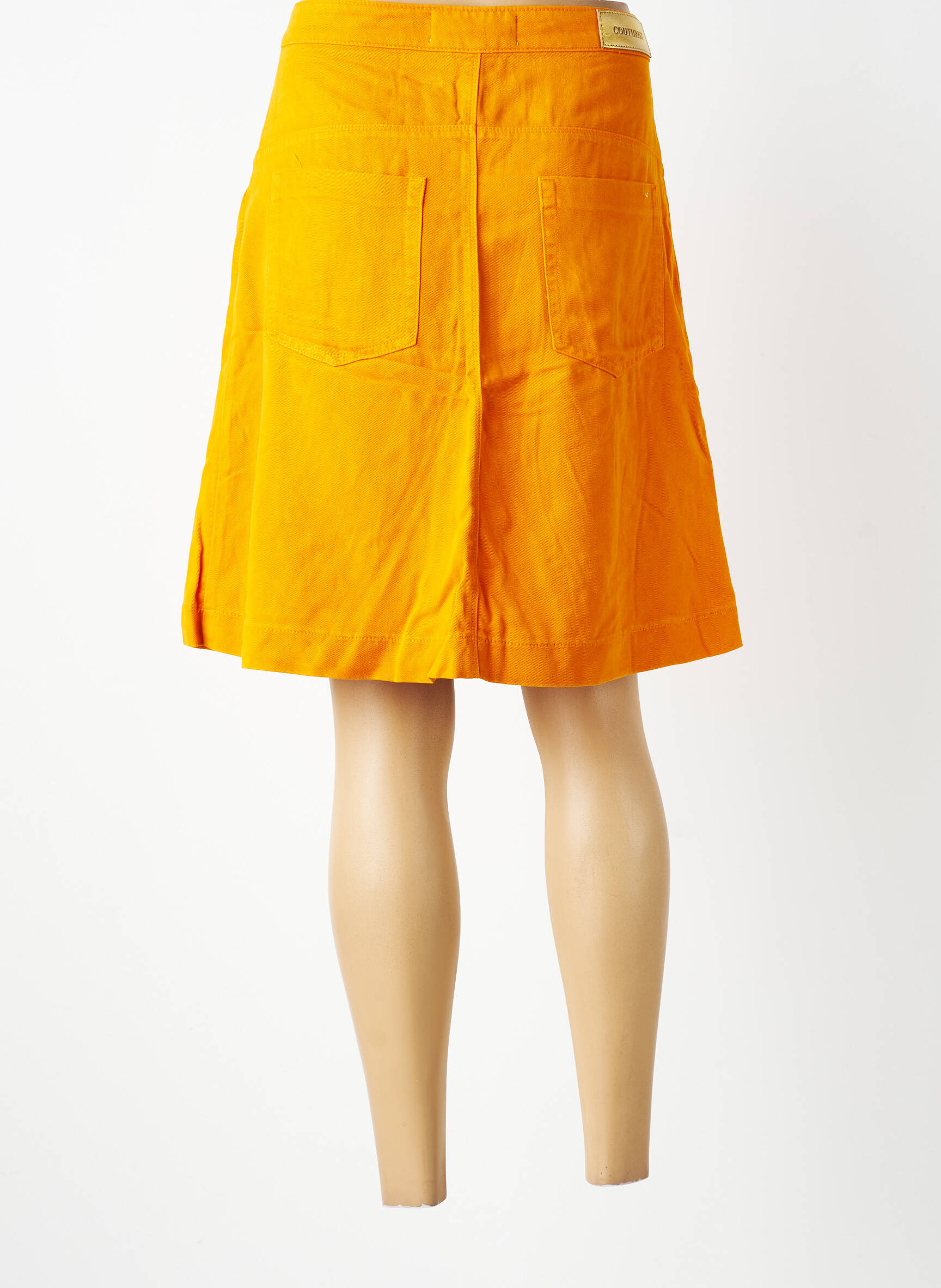 Jupe mi-longue coupe évasée orange COUTURIST femme