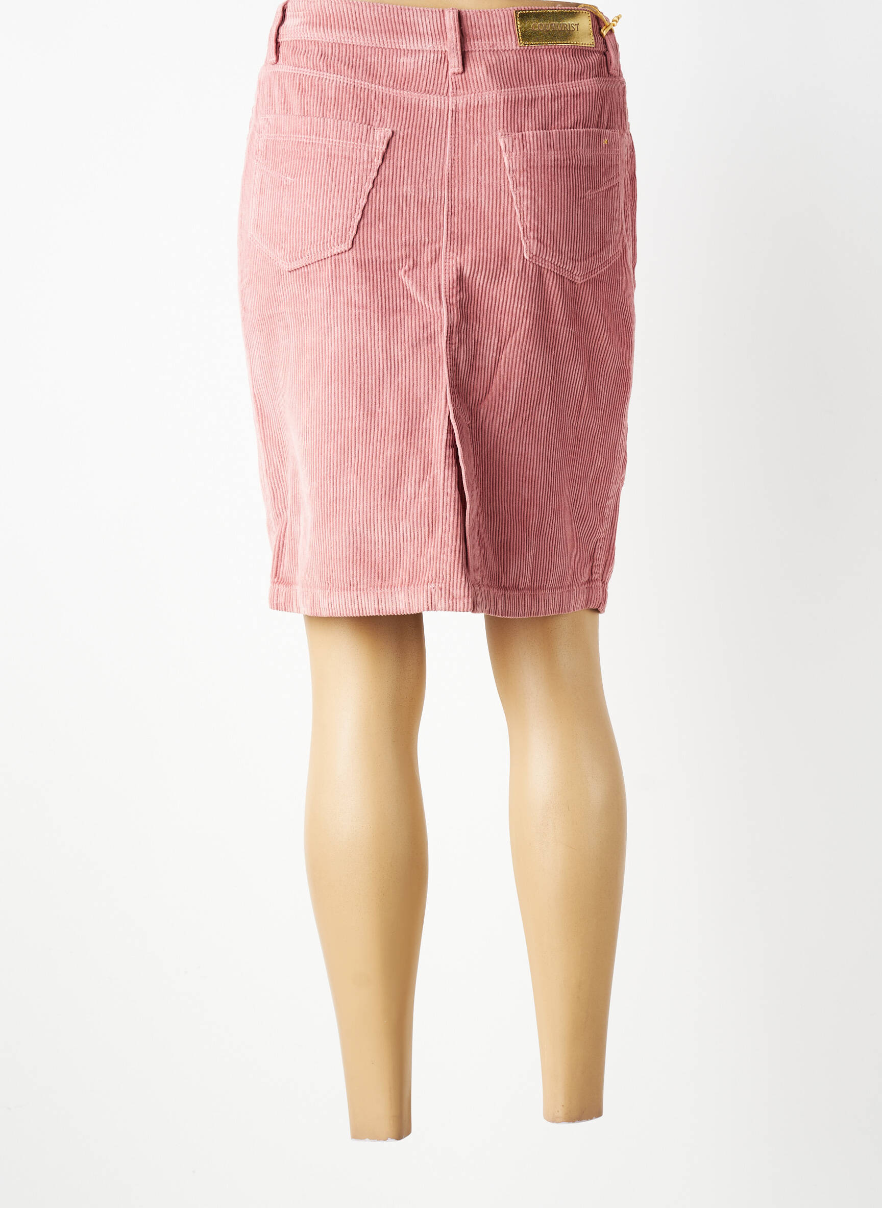 Jupe mi-longue stretch rose COUTURIST femme