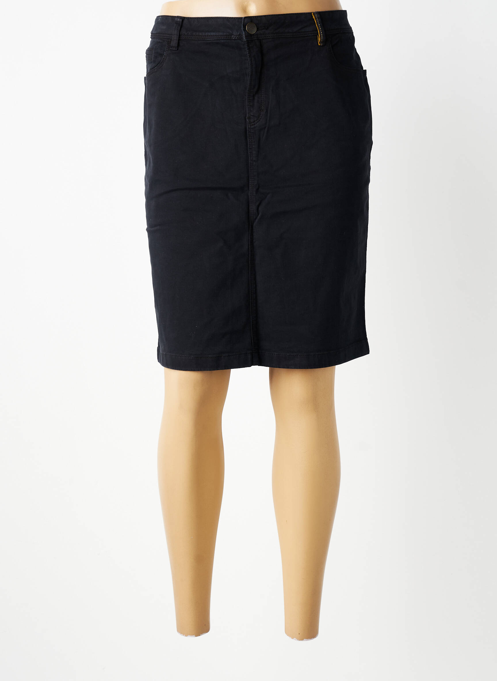 Jupe mi-longue taille à pinces noir COUTURIST femme