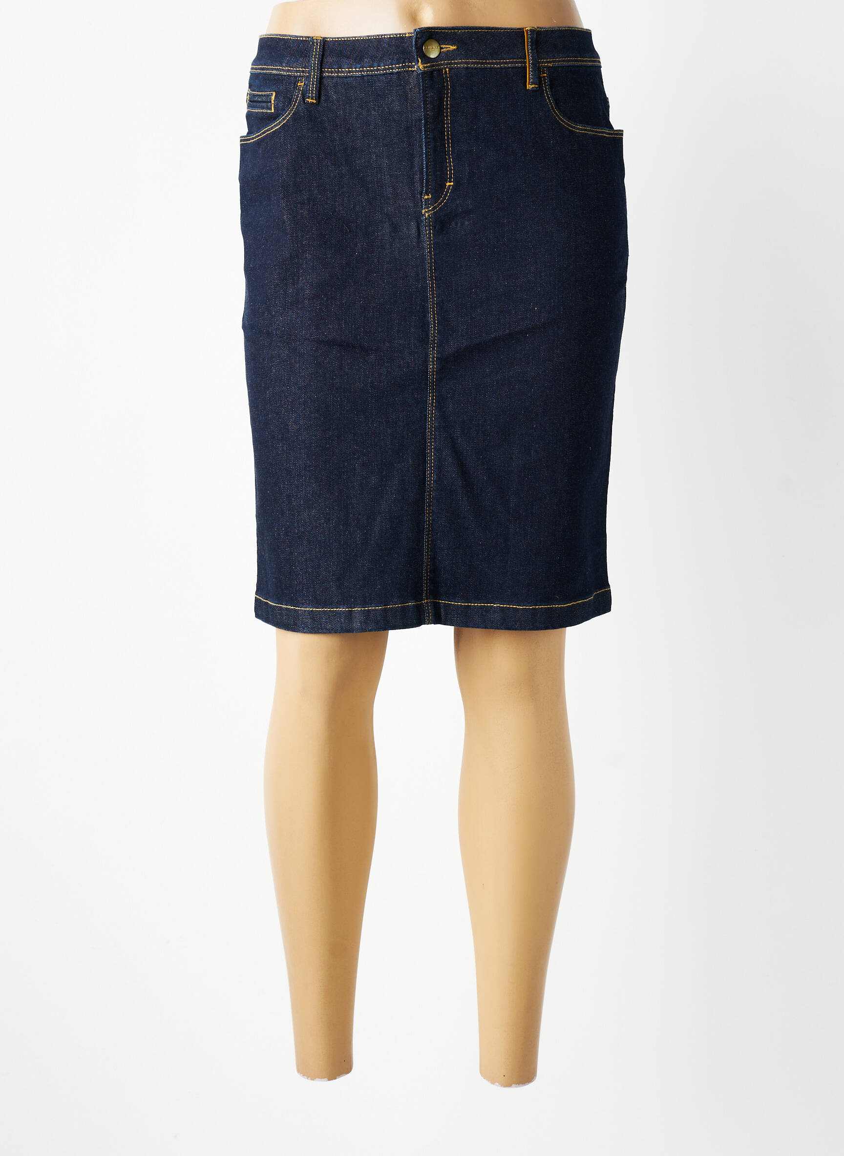 Jupe mi-longue stretch bleu COUTURIST femme