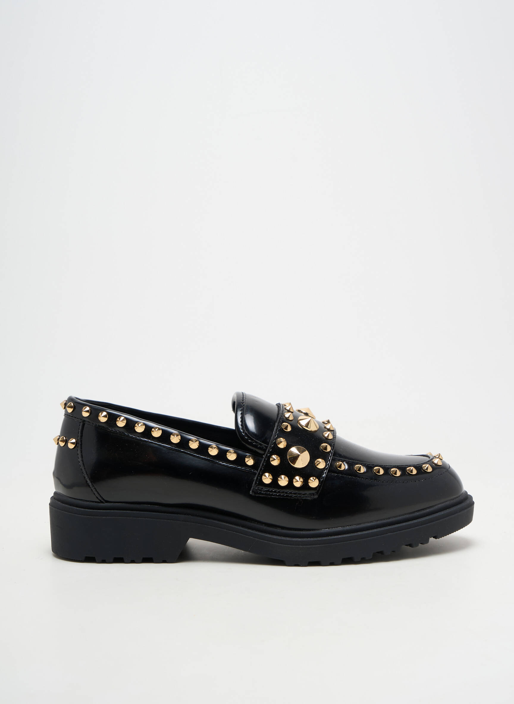 Mocassins tissage vernis talon plat jusqu'à 3cm noir EXÉ femme