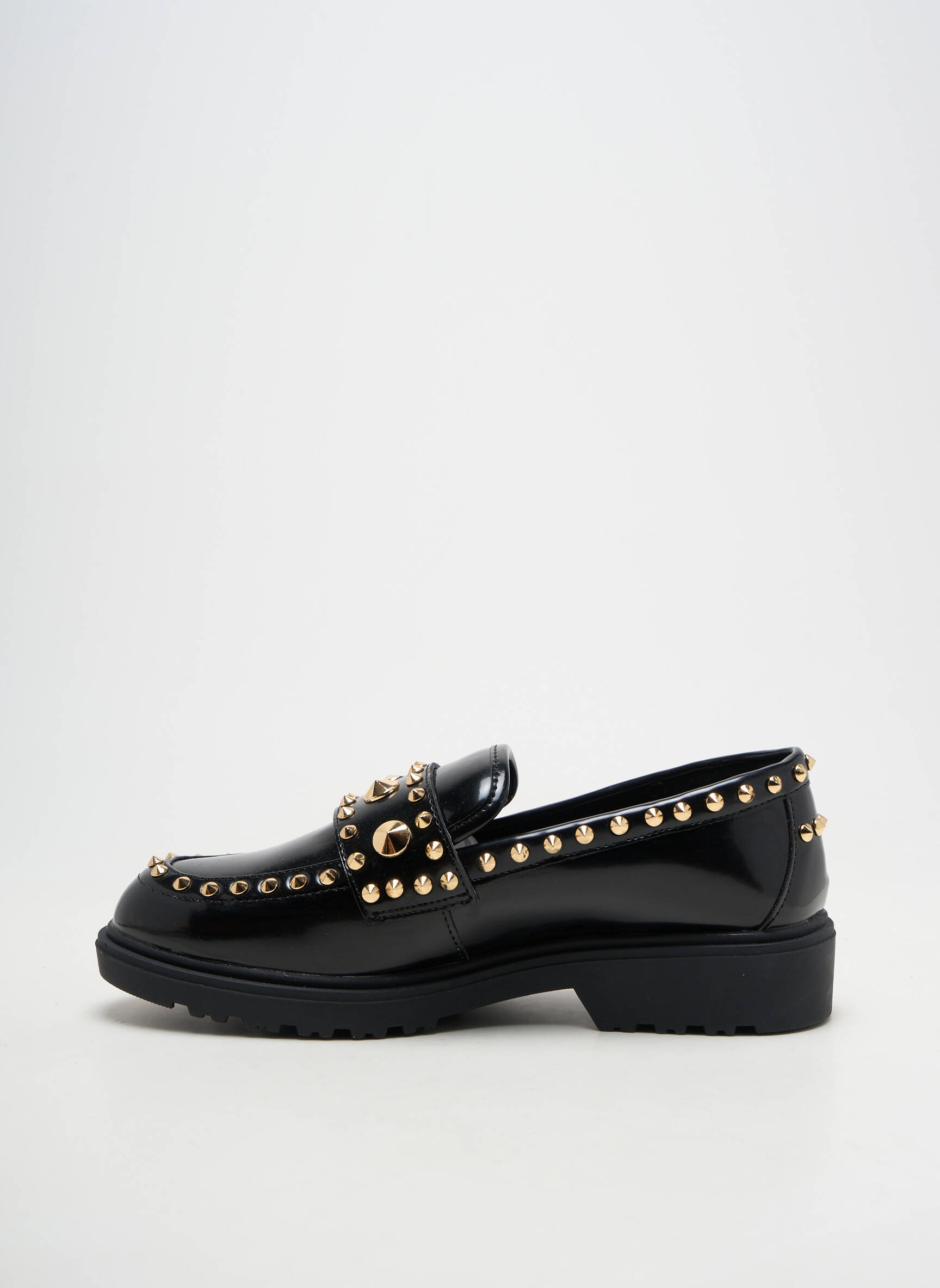 Mocassins tissage vernis talon plat jusqu'à 3cm noir EXÉ femme