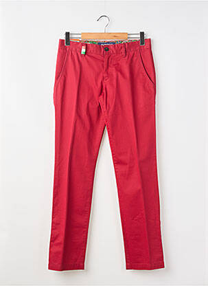 Pantalon chino tissage popeline taille normale rouge ALBERTO homme