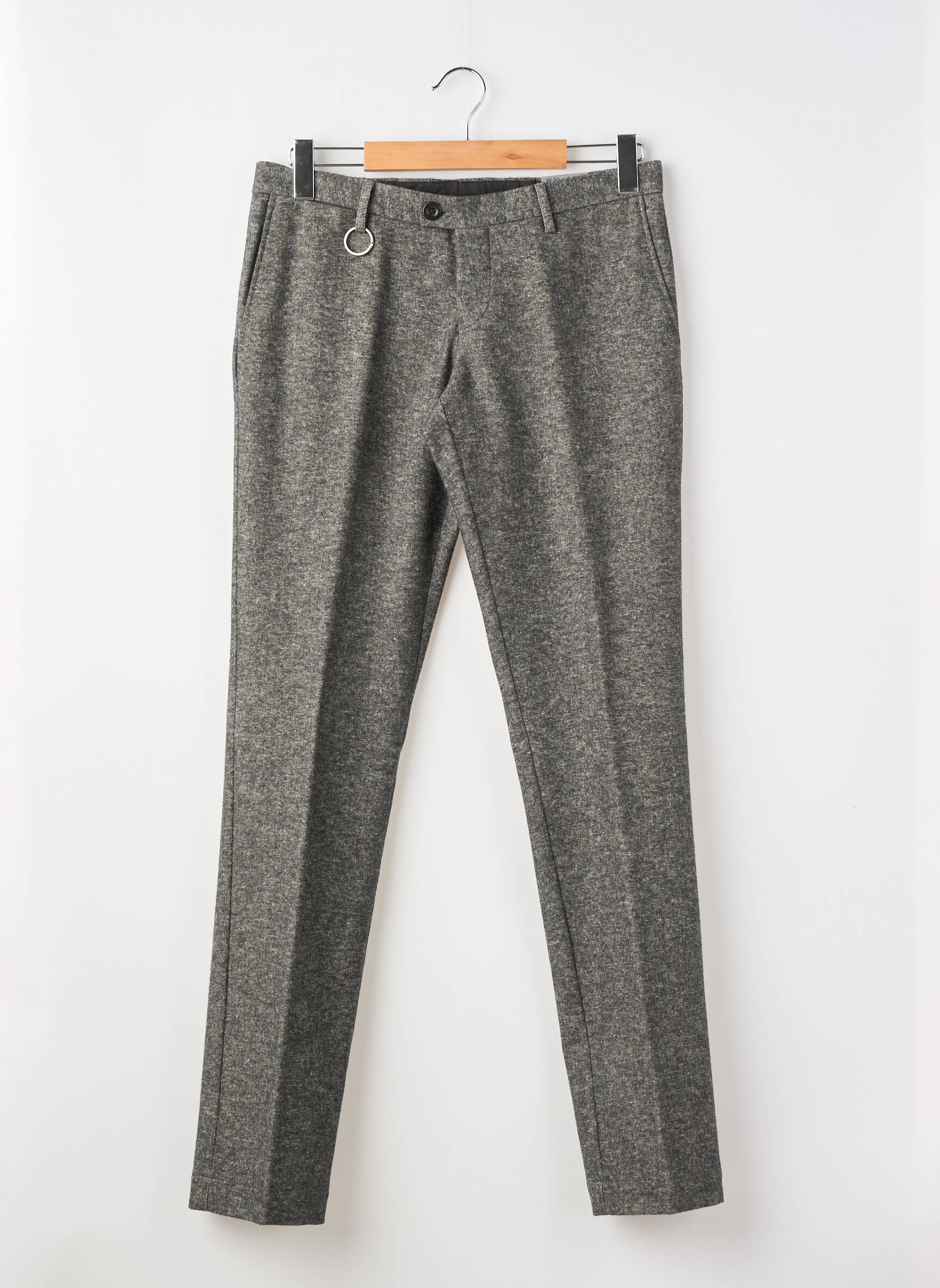 Pantalon chino tissage chiné taille normale gris ALBERTO homme