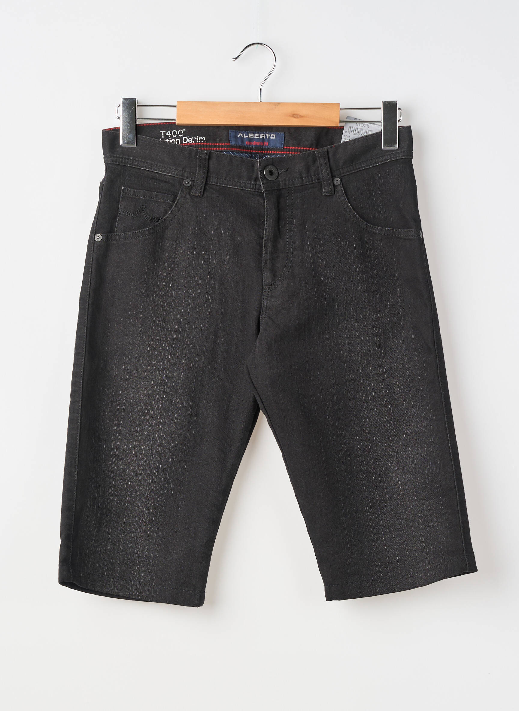 Bermuda tissage denim taille normale noir ALBERTO homme