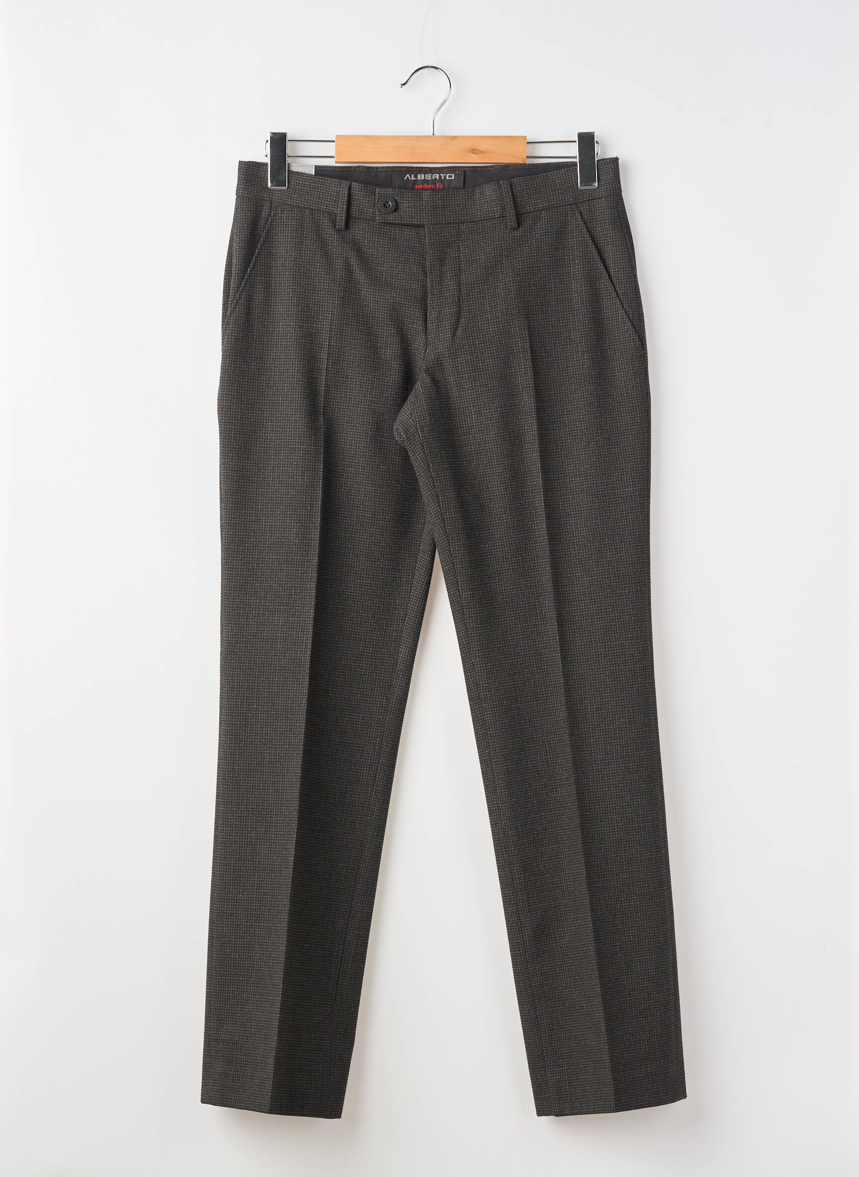 Pantalon slim tissage chiné taille normale gris ALBERTO homme