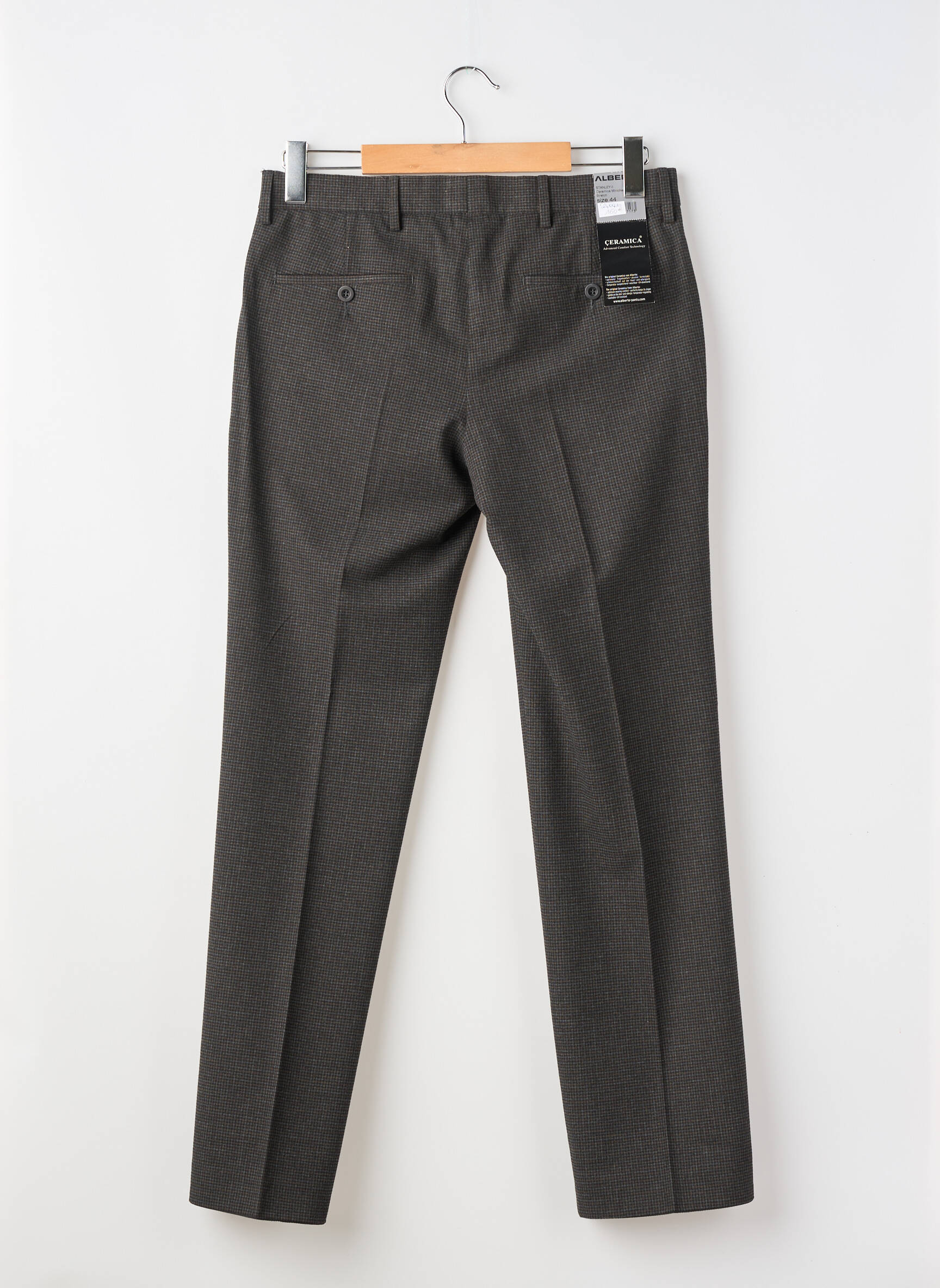 Pantalon slim tissage chiné taille normale gris ALBERTO homme