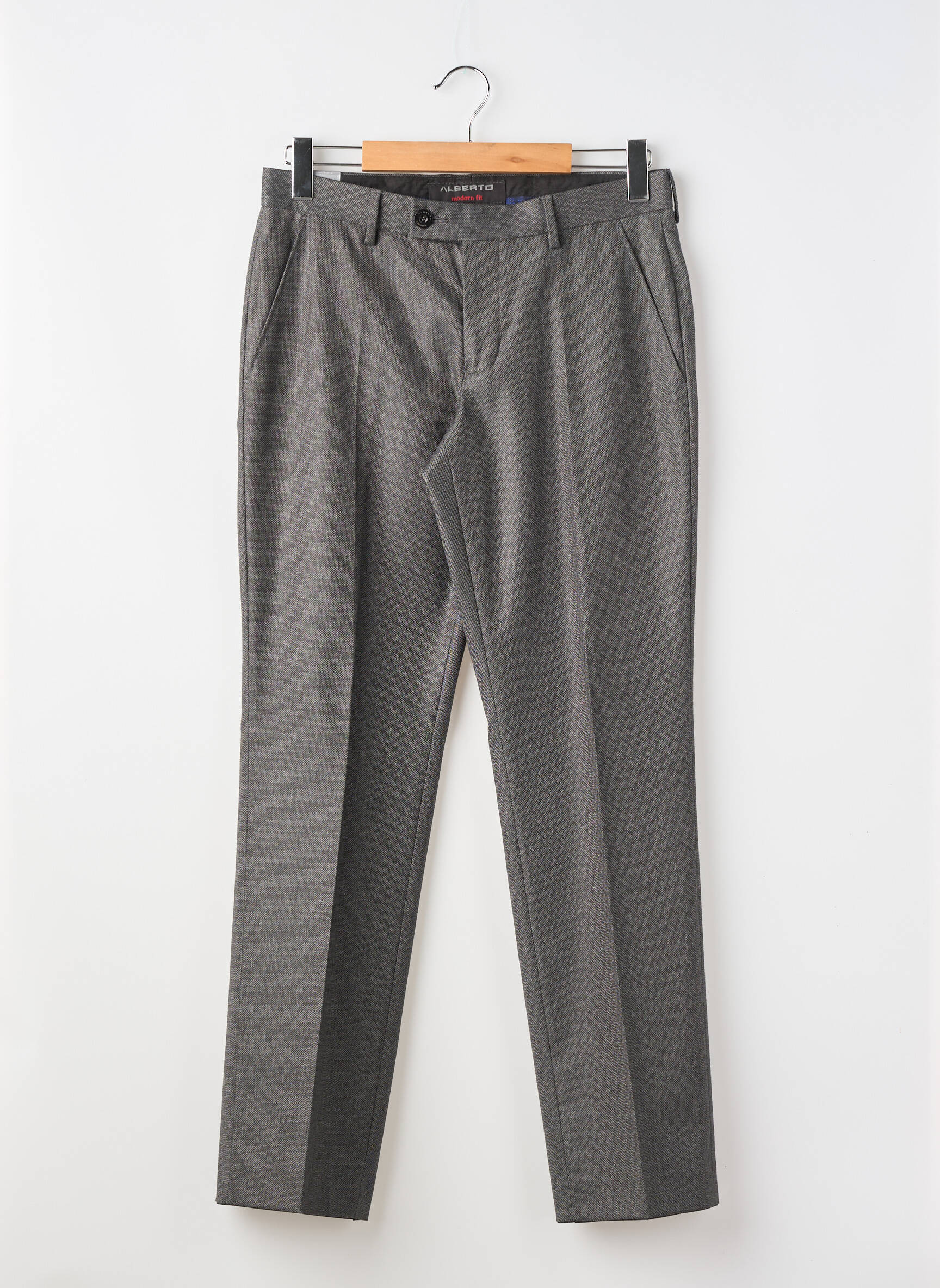 Pantalon slim tissage chiné taille normale gris ALBERTO homme