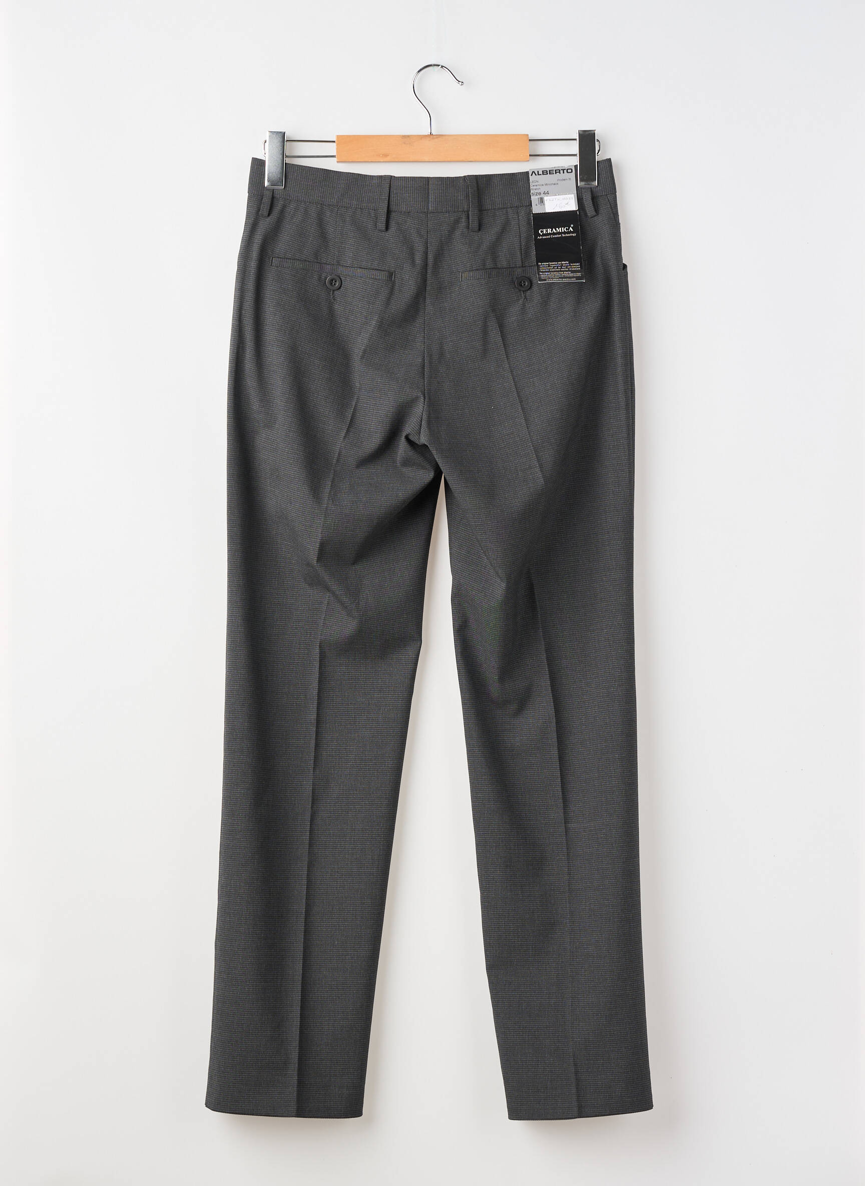 Pantalon slim tissage chiné taille normale gris ALBERTO homme