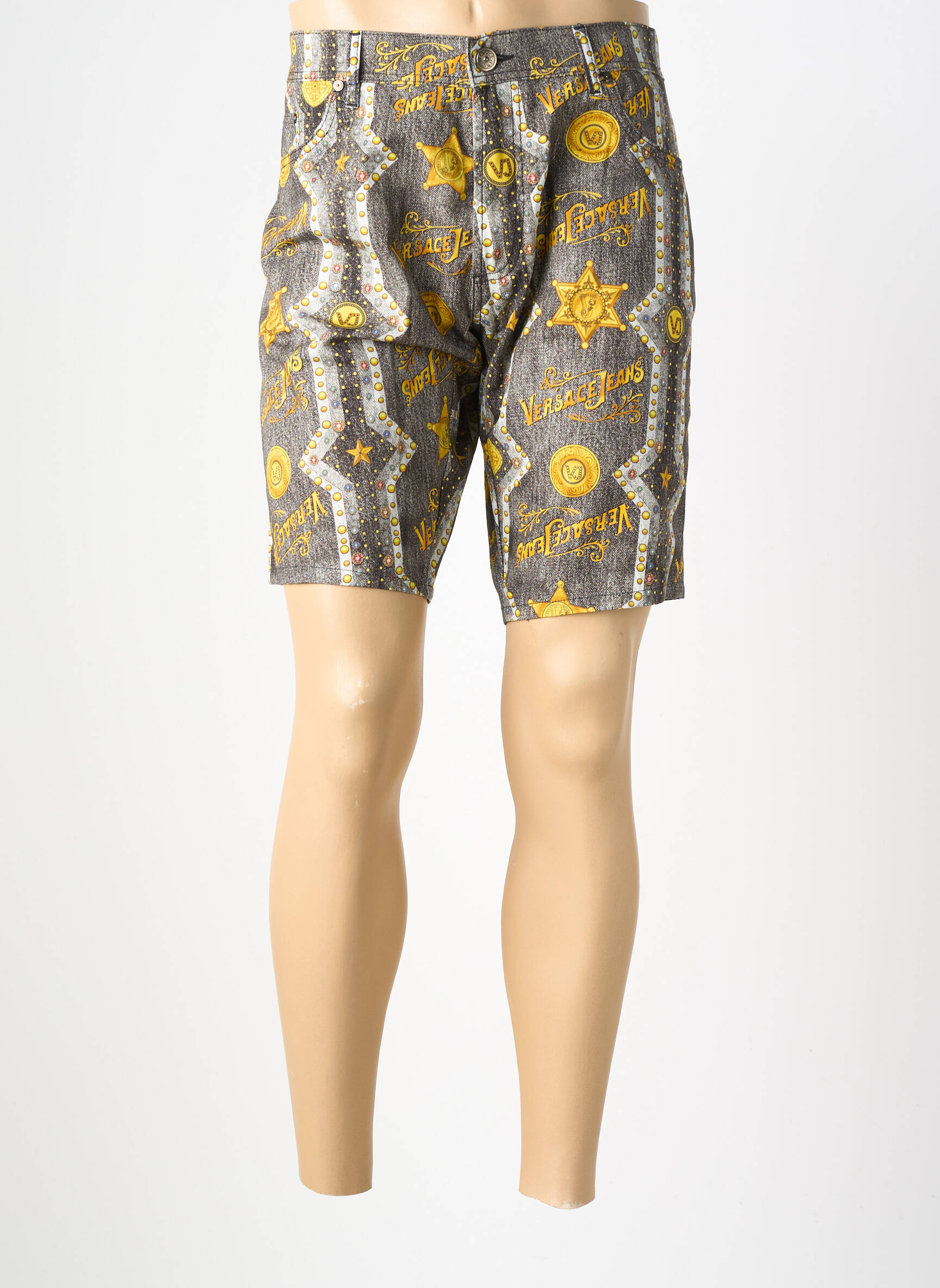 Bermuda tissage popeline taille normale jaune VERSACE JEANS COUTURE homme