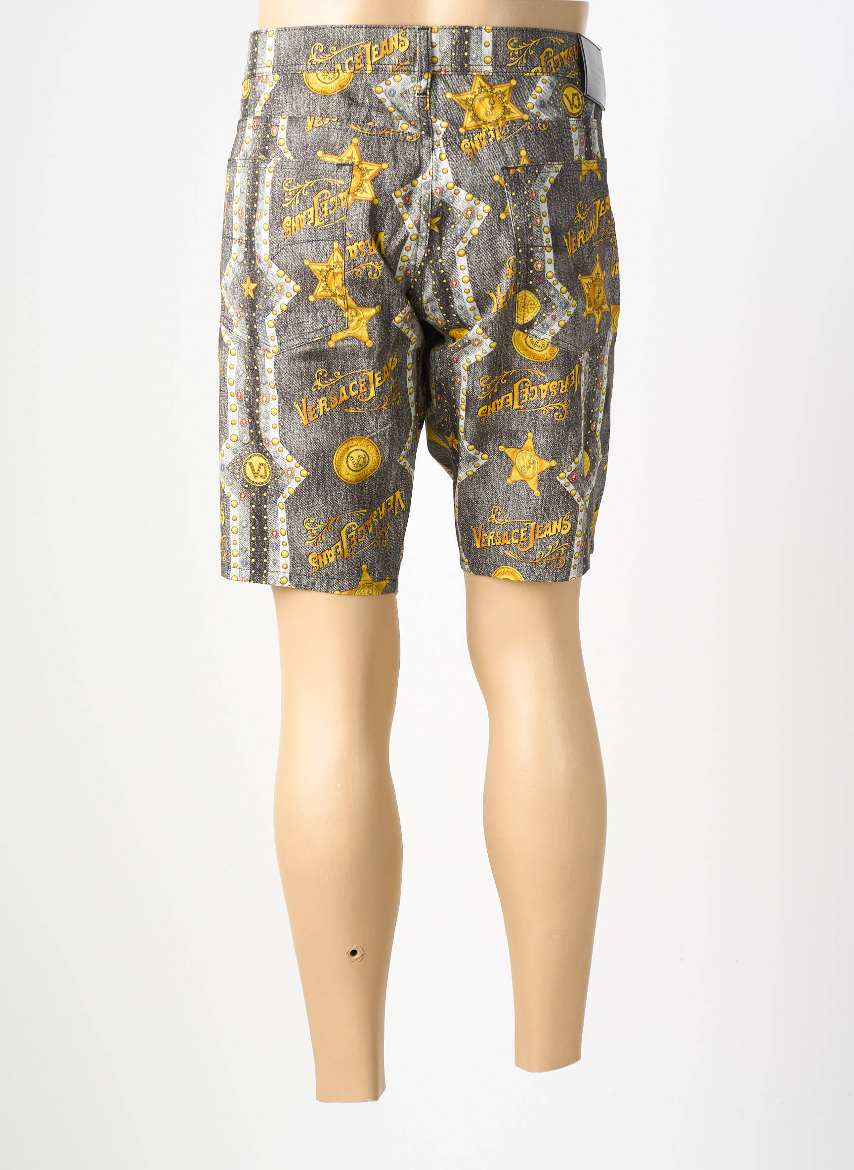 Bermuda tissage popeline taille normale jaune VERSACE JEANS COUTURE homme