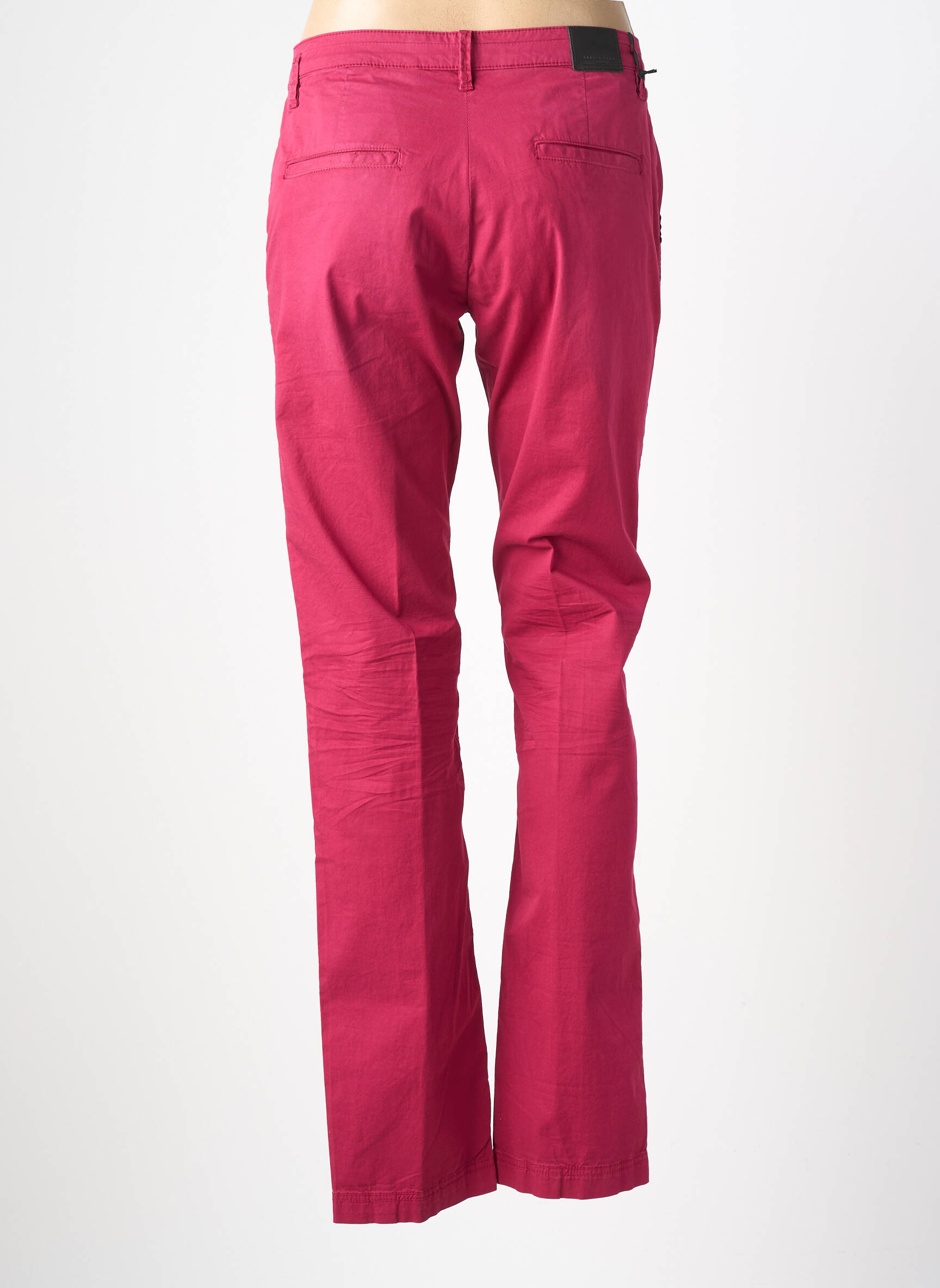 Pantalon chino fermeture zippée sous rabat avec crochet taille normale rouge UNGARO homme