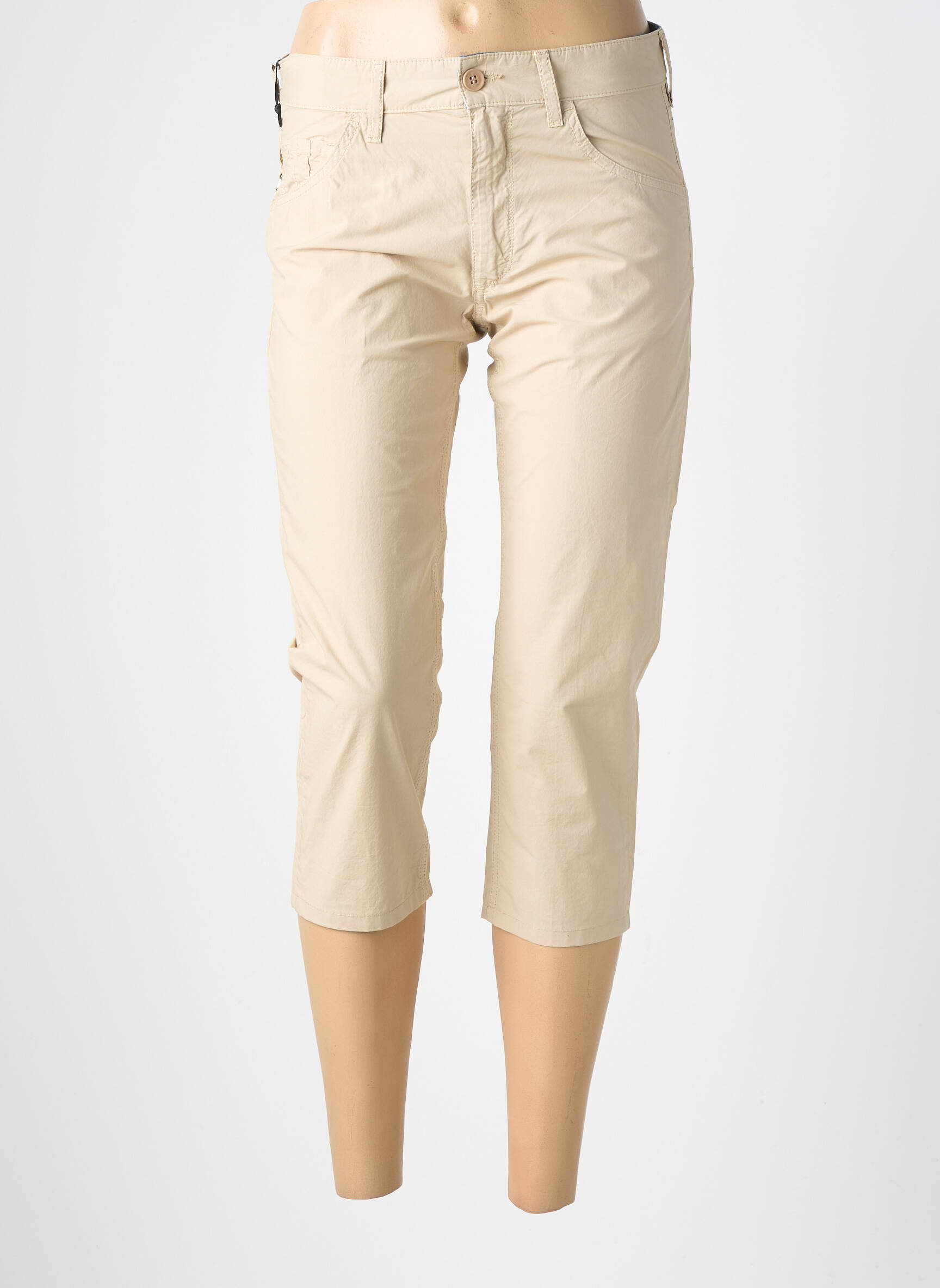 Pantacourt tissage popeline taille normale beige LOVE MOSCHINO femme