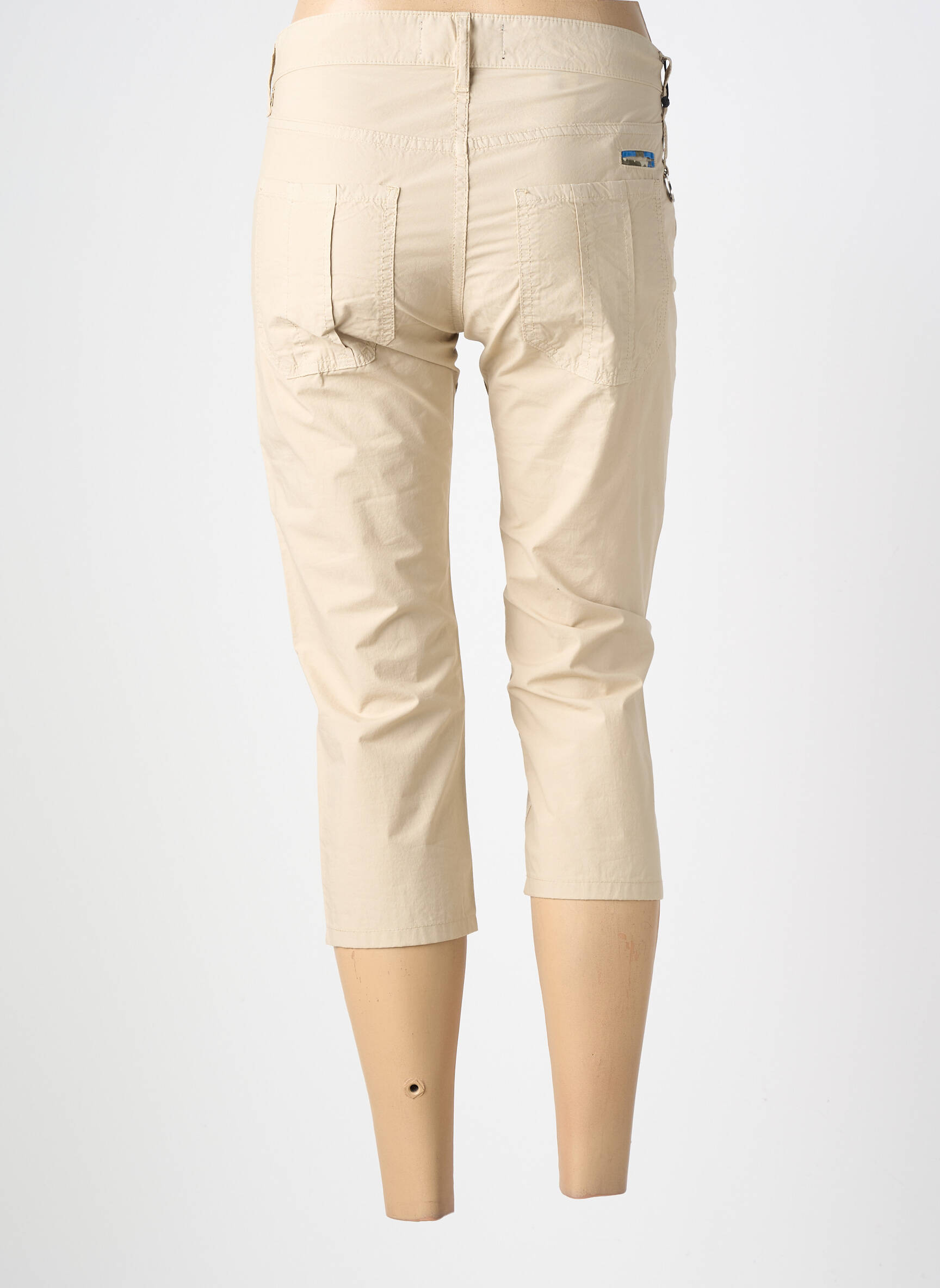 Pantacourt tissage popeline taille normale beige LOVE MOSCHINO femme