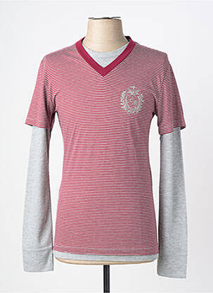 T-shirt coupe cintrée manches longues rouge LOVE MOSCHINO homme