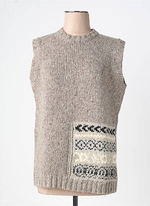 Pull col rond sans manche beige NANI BON homme