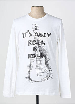 T-shirt coupe droite manches longues blanc RICHMOND homme
