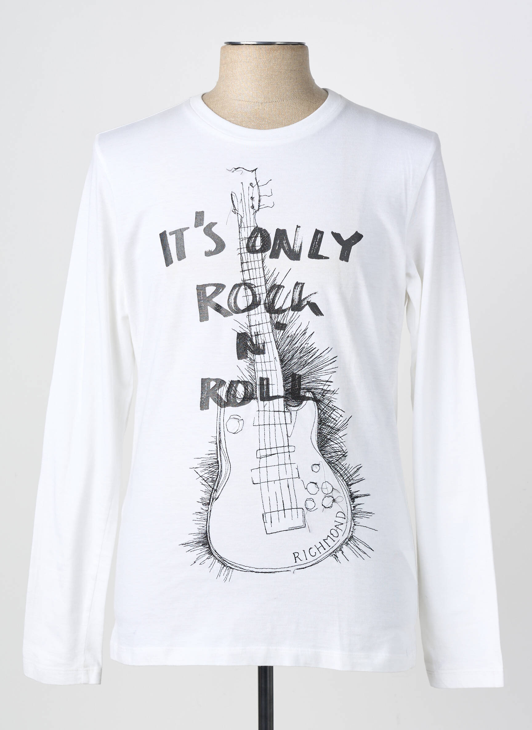 T-shirt coupe droite manches longues blanc RICHMOND homme