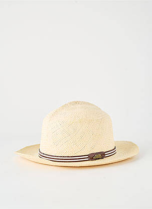 Chapeau imprimé rayures beige PANAMA homme
