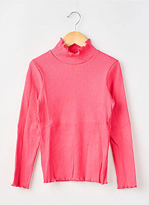 Pull tissage côtelé manches longues rose PETIT BATEAU fille