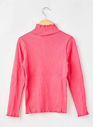 Pull tissage côtelé manches longues rose PETIT BATEAU fille