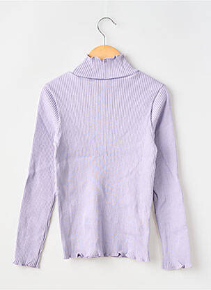Pull tissage côtelé manches longues violet PETIT BATEAU fille
