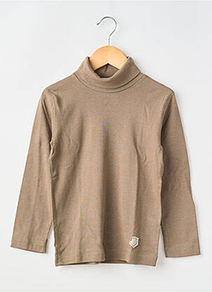 Sous-pull stretch manches longues marron PETIT BATEAU garçon