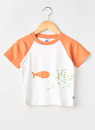T-shirt stretch manches courtes orange PETIT BATEAU garçon