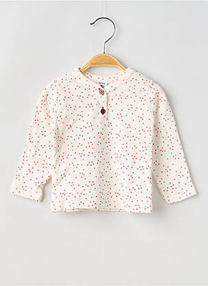 T-shirt coupe cintrée manches longues rouge PETIT BATEAU fille
