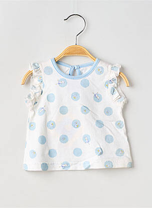 T-shirt fermeture boutonnée au dos manches courtes bleu PETIT BATEAU fille