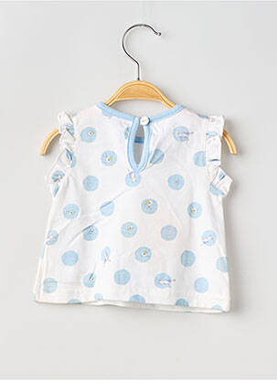 T-shirt fermeture boutonnée au dos manches courtes bleu PETIT BATEAU fille