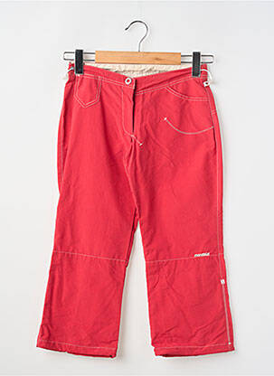 Pantalon droit fermeture zippée sous rabat boutonné taille ajustable rouge MONDACA fille