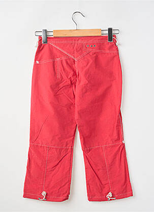 Pantalon droit fermeture zippée sous rabat boutonné taille ajustable rouge MONDACA fille