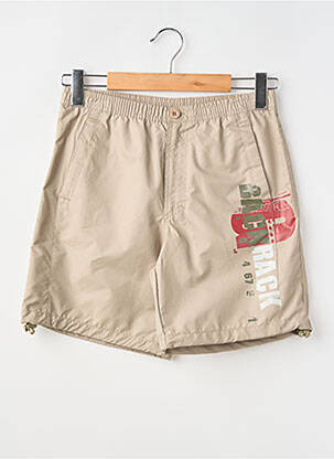Short tissage popeline taille élastique vert MONDACA garçon