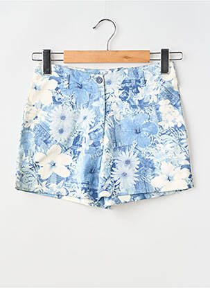 Short tissage denim taille haute bleu LUCCHINI femme
