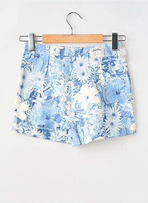 Short tissage denim taille haute bleu LUCCHINI femme