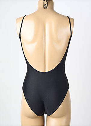 Maillot de bain 1 pièce effet matière satinée noir KALAÏS femme