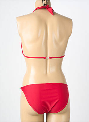 Maillot de bain 2 pièces stretch haut triangles rouge KALAÏS femme