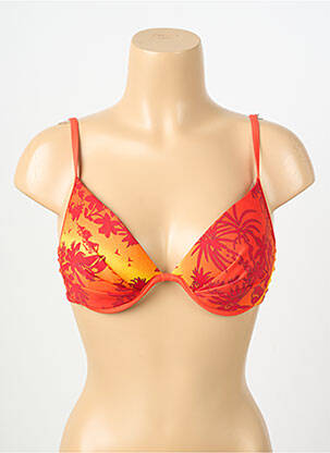 Haut de maillot de bain stretch haut soutien-gorge moulé orange KALAÏS femme