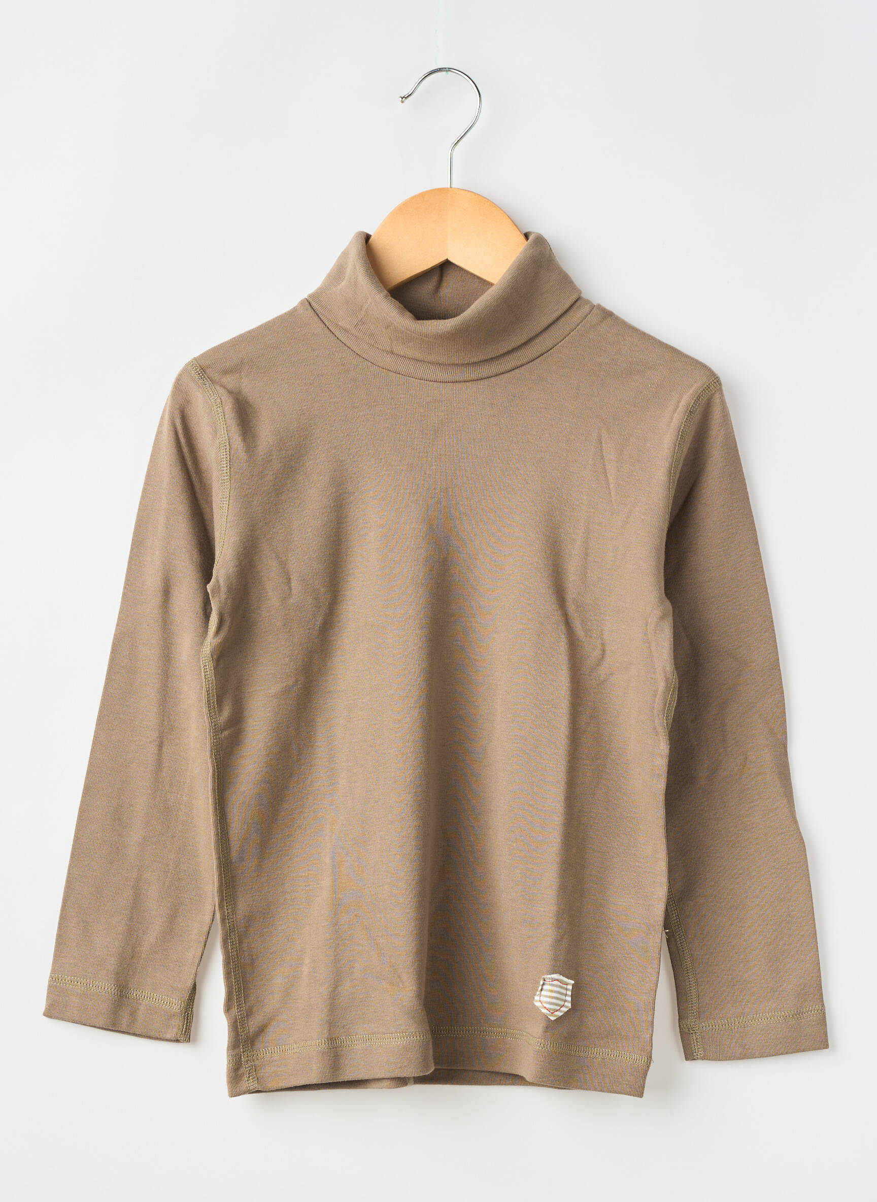 Sous-pull stretch manches longues marron PETIT BATEAU garçon