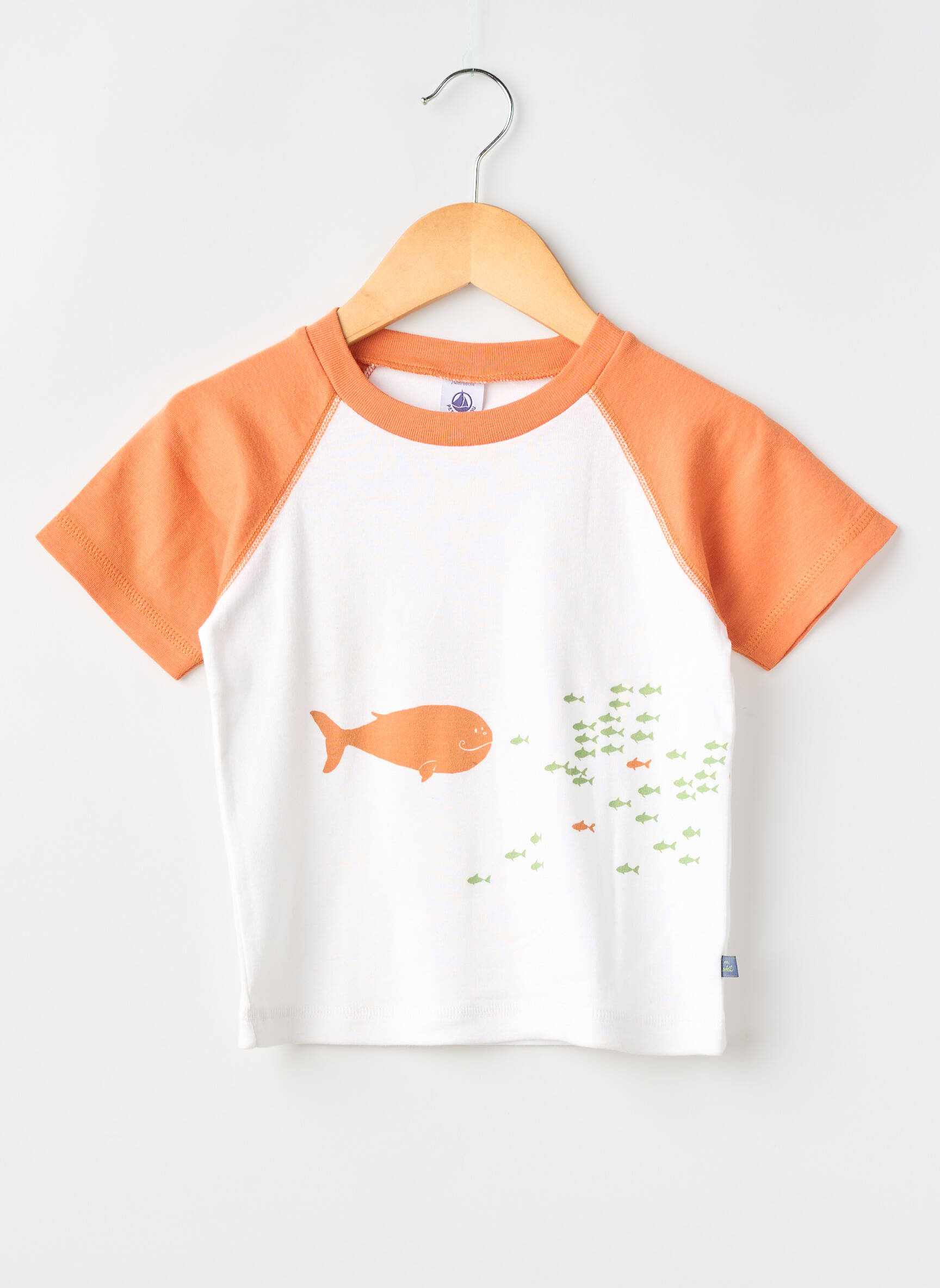 T-shirt stretch manches courtes orange PETIT BATEAU garçon