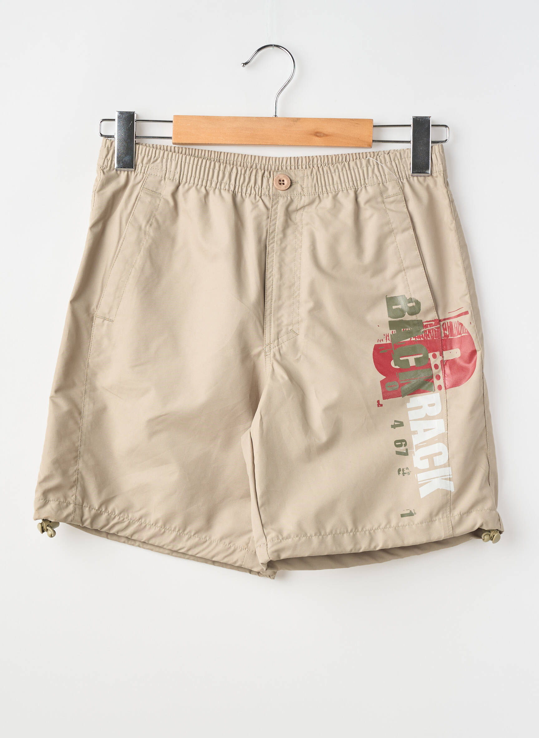Short tissage popeline taille élastique vert MONDACA garçon