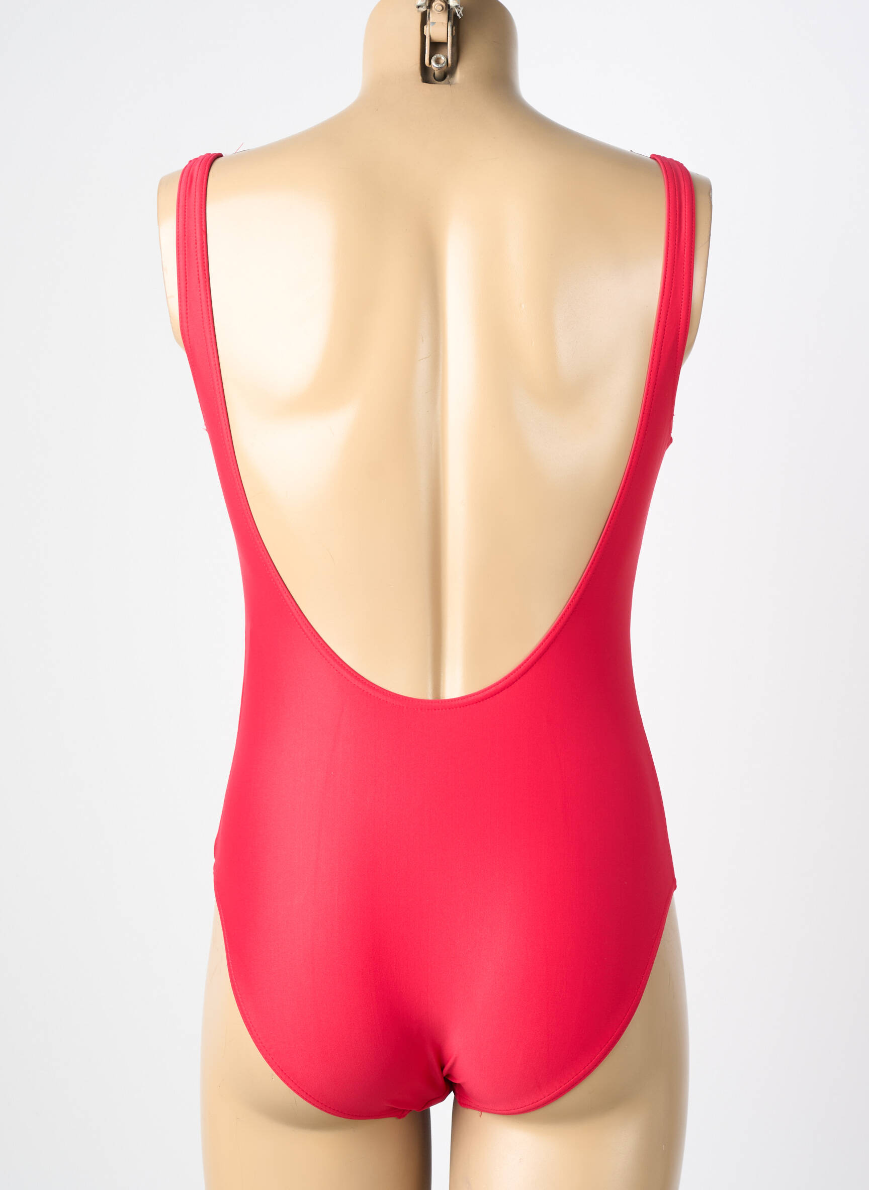 Maillot de bain 1 pièce effet matière satinée haut soutien-gorge emboitant rouge TRIUMPH femme