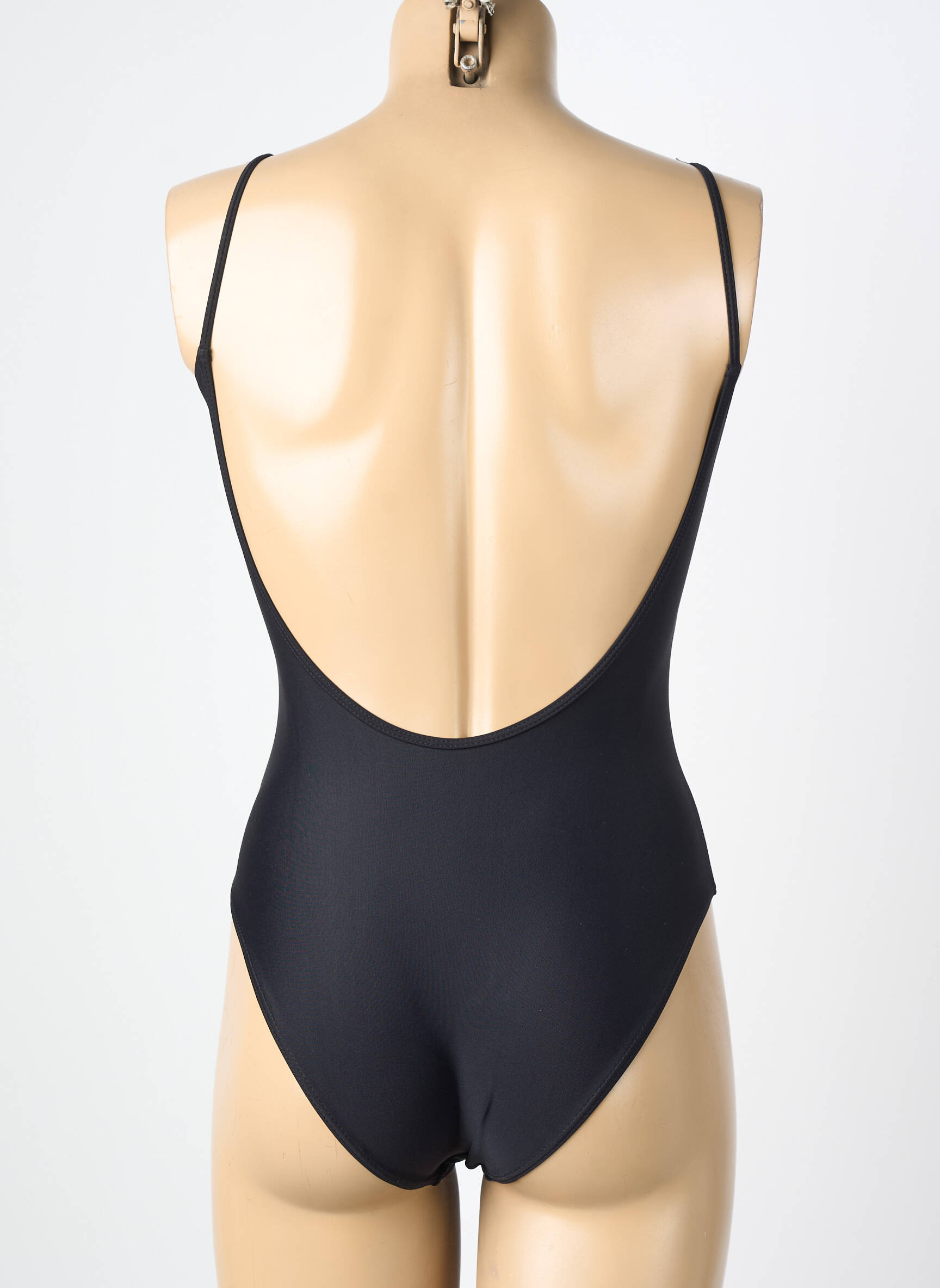 Maillot de bain 1 pièce effet matière satinée noir KALAÏS femme