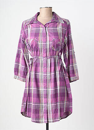 Robe courte manches longues manches longues violet KALAI femme