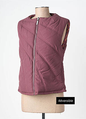 Doudoune fermeture zippée sur le devant sans capuche violet S femme