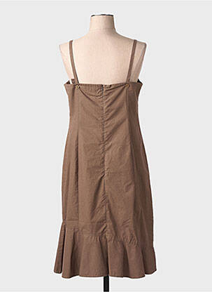 Robe courte coupe évasée fines bretelles marron LUCCHINI femme