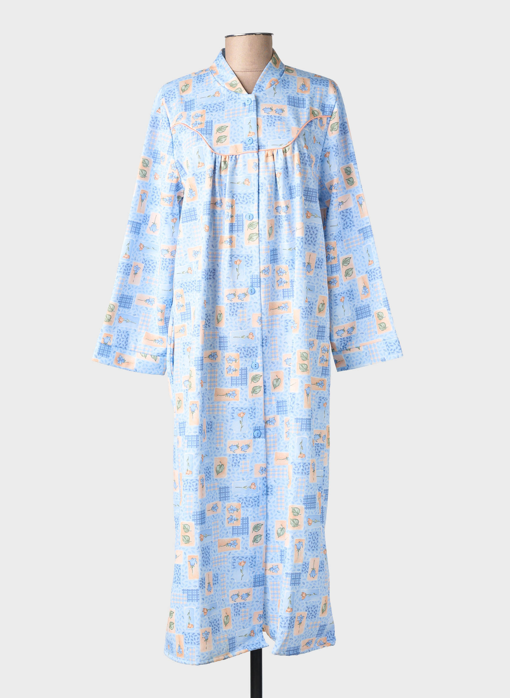 Robe de chambre fermeture boutonnée sur le devant bleu PRIVILEGE femme