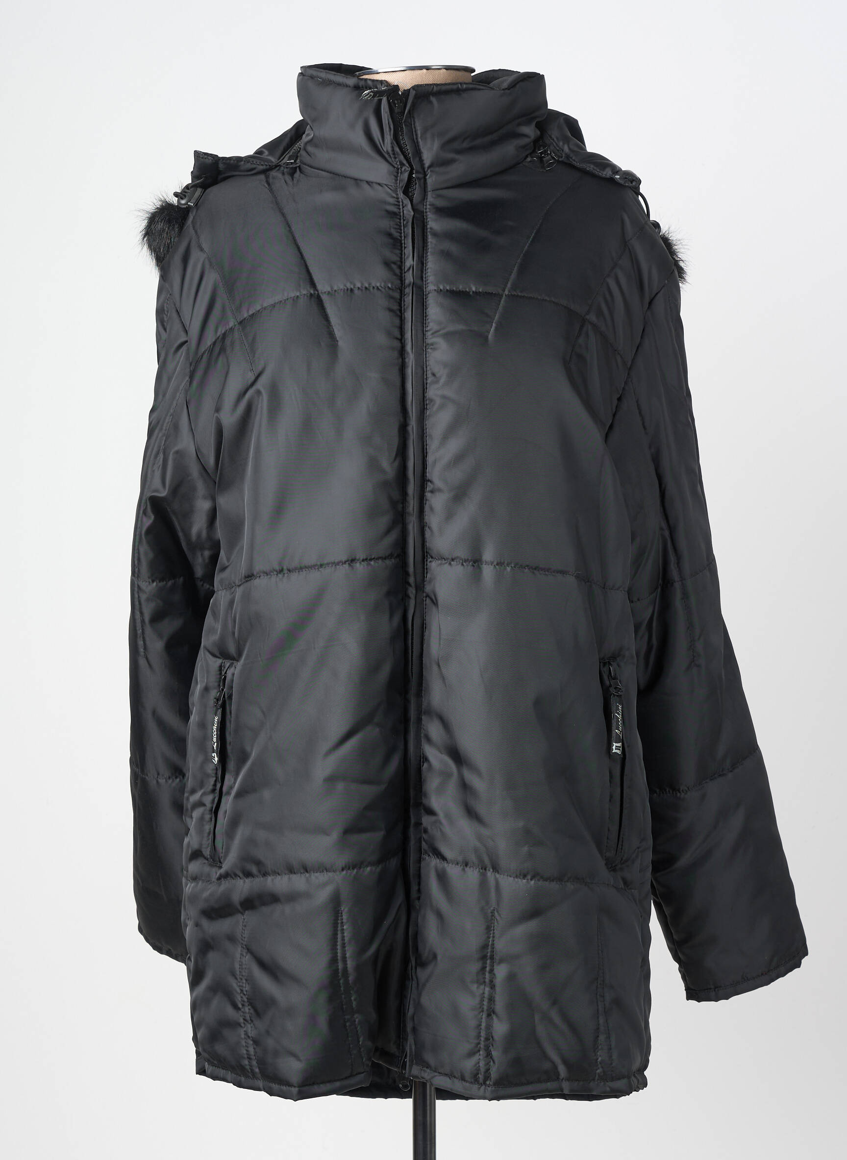 Doudoune manches longues a capuche noir LUCCHINI femme